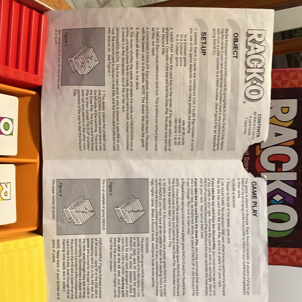 Like new.  Older 1988 Milton Bradley Rack-o card game.  All pieces intact, box - Picture 7 of 11
